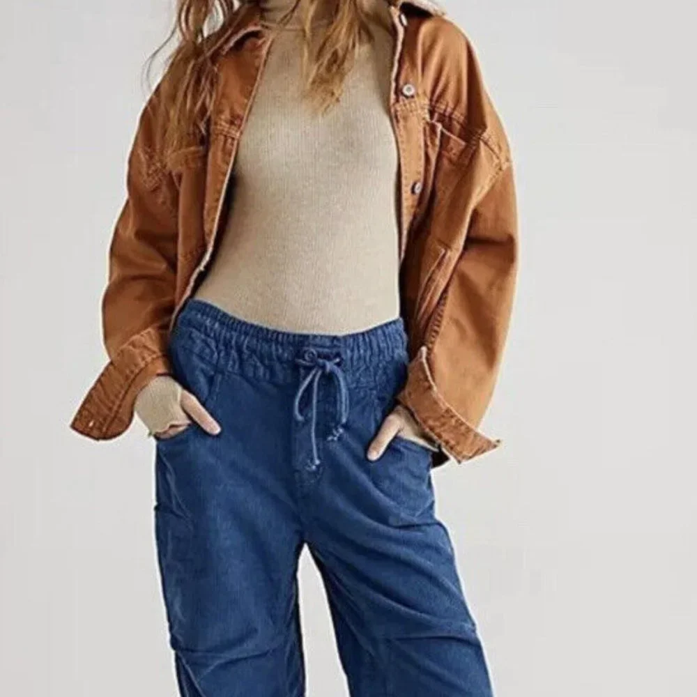 Free People Modern Love Pull-On Cord Jeans